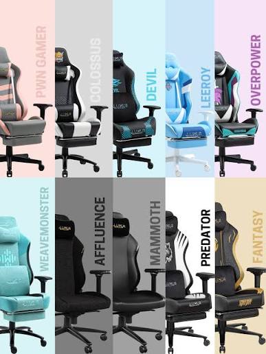 Gaming chair colour and style range